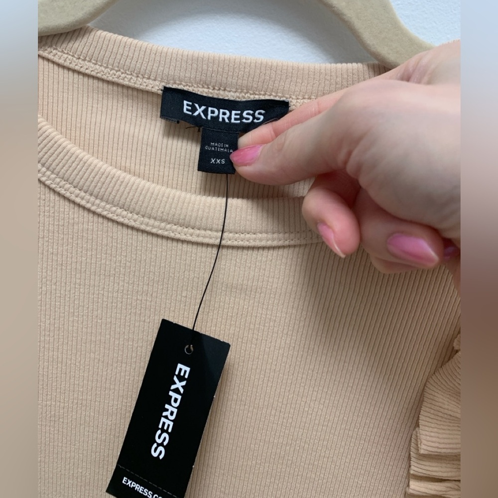 NWT Express Ruffle Shoulder Mini Cocktail Dress - Picture 3 of 4